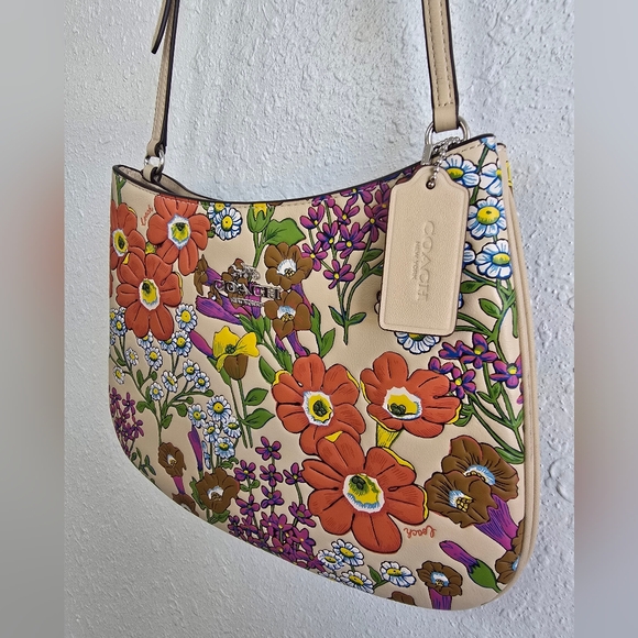 Coach Penelope shoulder bag with floral print Leather NWOT Spring Easter Bag - Picture 6 of 10